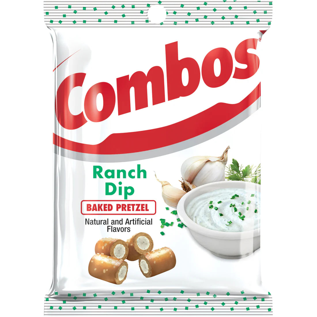 Combos Stuffed Snacks  Ranch Dip BAKED  Pretzel Natural Flavor 178 Grams