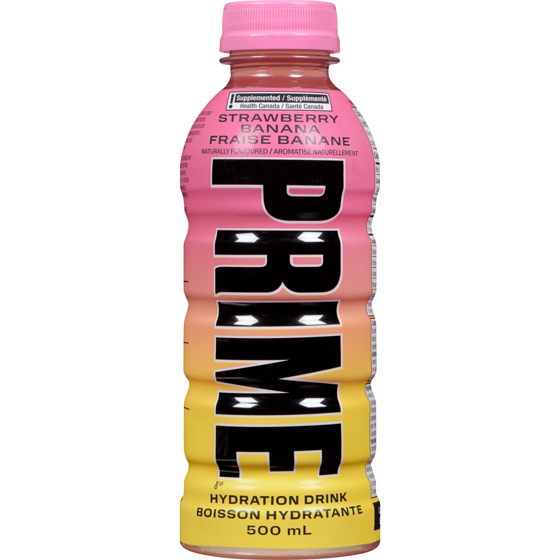 Prime Supplemented Health Canada Strawberry Banana Naturally Flavoured R Md Hydration Drink 500 Ml