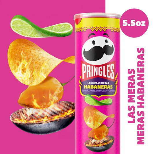 Pringle Las Meras Meras Habaneras Naturally And Artificially  Potato Crips Flavored 158 Grams