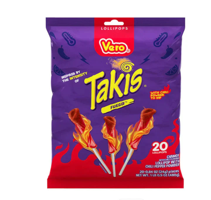 VERO TAKIS FUEGO PALETA 20ct