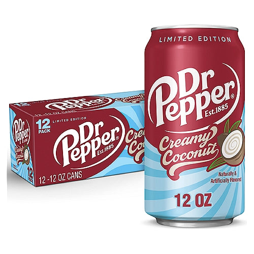 Limited Edition Doctor Pepper Established 1885 Creamy Coconut Naturally And Artificially Flavored 355 Mililiters  Soda Drink