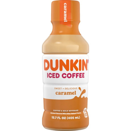 Dunkin Iced Cofee Sweet + Delicious Caramel Cofee And Milk Beverage Caramel Flavored With Other Natural Flavors 405 Ml