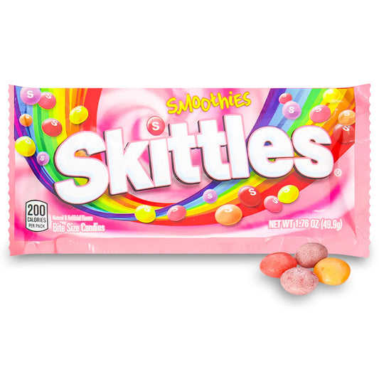 Skittles Smoothies Natural And Artificial Flavors Bite Size Candies 49.9 Grams