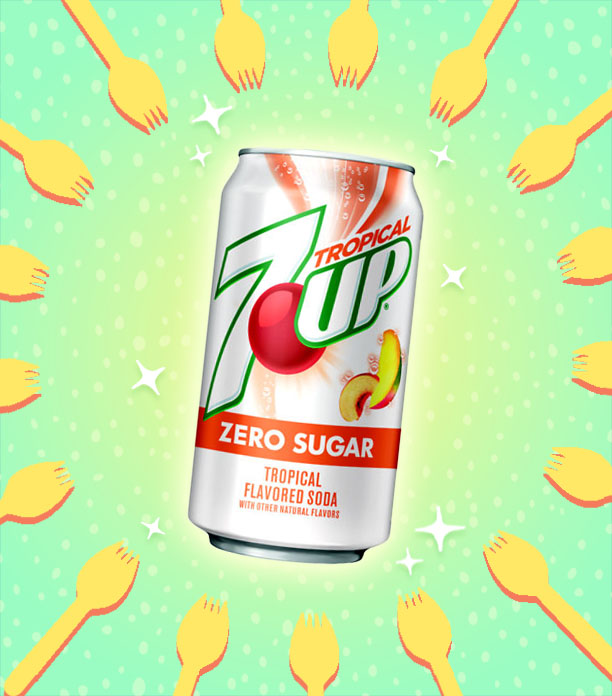 7 Up Caffeine Free Tropical Zero Sugar With Other Natural Flavors 355 Mililiters Soda Drink