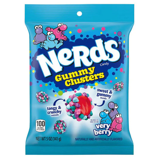 Nerds Very Berry Sweet And Gummy Inside Tangy And Crunchy Outside Gummy Clusters Candy 141 Grams