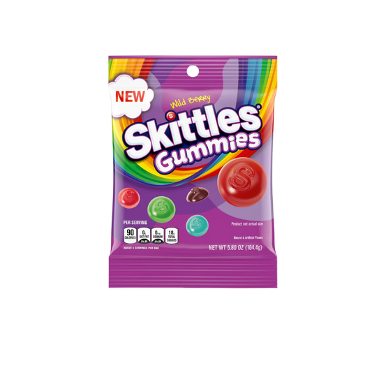 Skittles Wild Berry Natural And Artificial Flavors Gummies Soft Candy 164.4 Grams