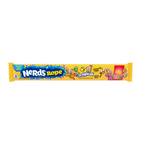 Nerds Rope Candy Sweet And Crunchy Outside  Soft And Chewy Inside Tropical Flavor With Other Natural Flavor Tear And Share 26 Grams