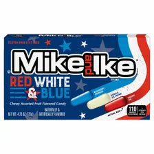 Mike And Ike Actual Size Naturally And Artificially  Flavored Gluten Free Fat Free Red , White And Blue Chewy Assorted Fruit Flavored Candy 120 Grams