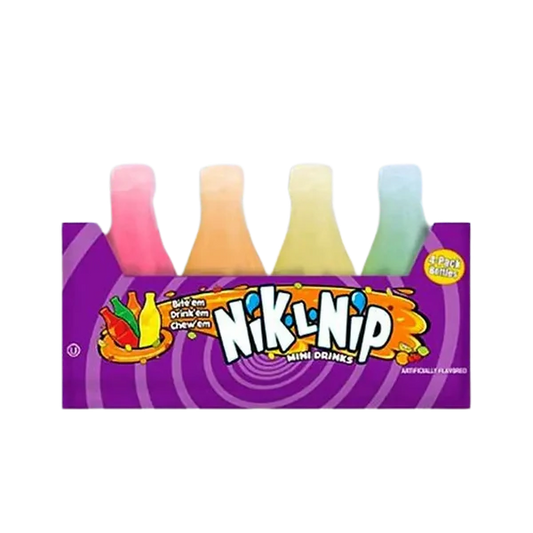 Nick L Nip Mini Drinks Artificially Flavored  4 Pack Bottles Bite Em  Drink Em Chew Em 36 Gram